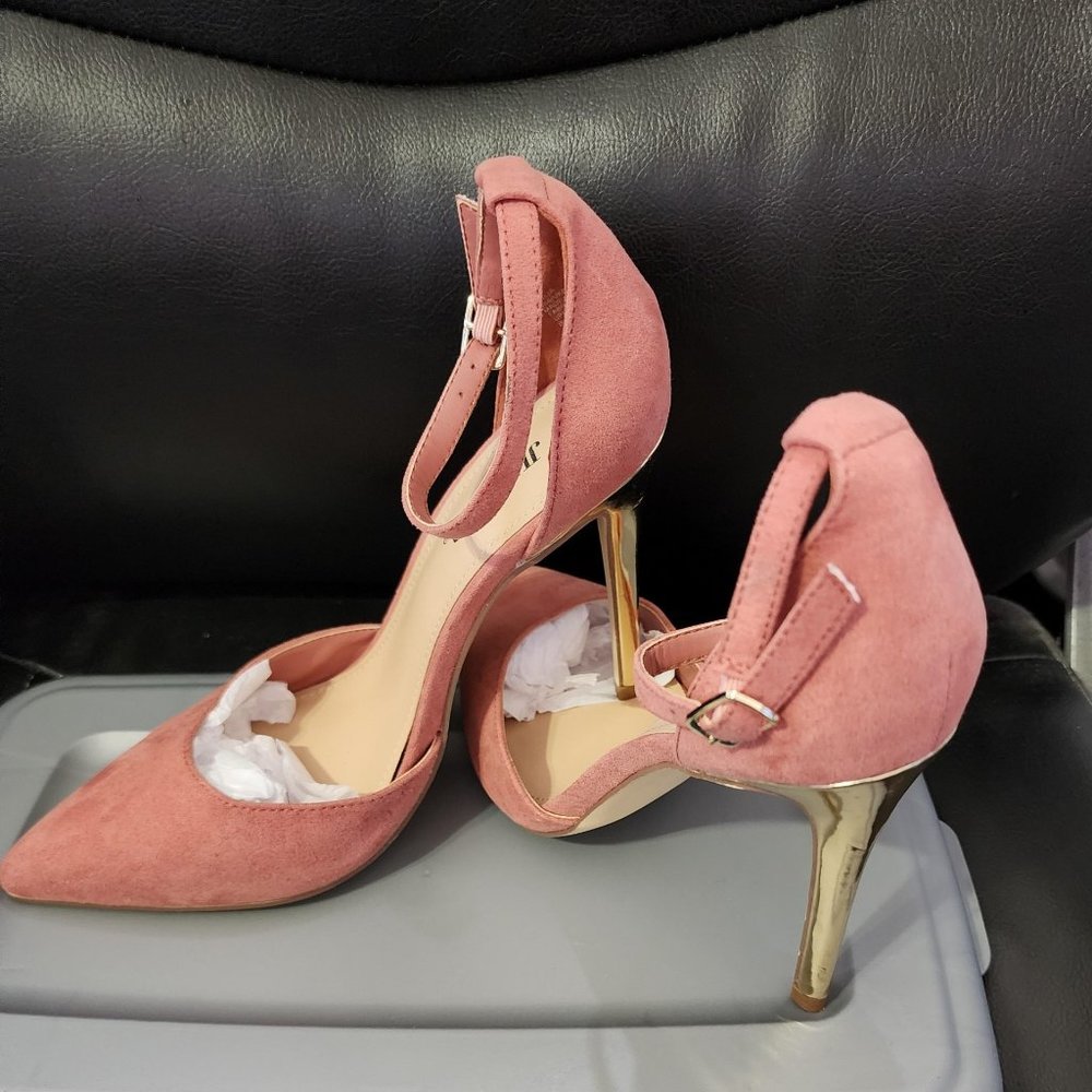 EUC Just Fab Faux Suede Pointed Heels - Picture 2 of 5